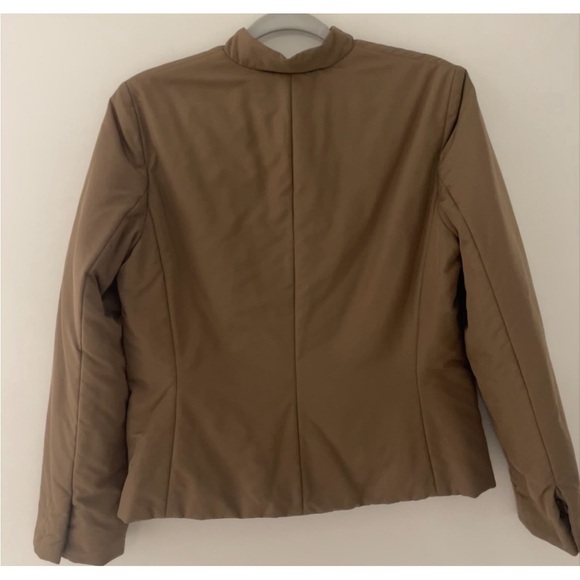 Calvin Klein Jacket Size Medium Coco Brown Color Snap Front Closure Side Pockets - Picture 4 of 5